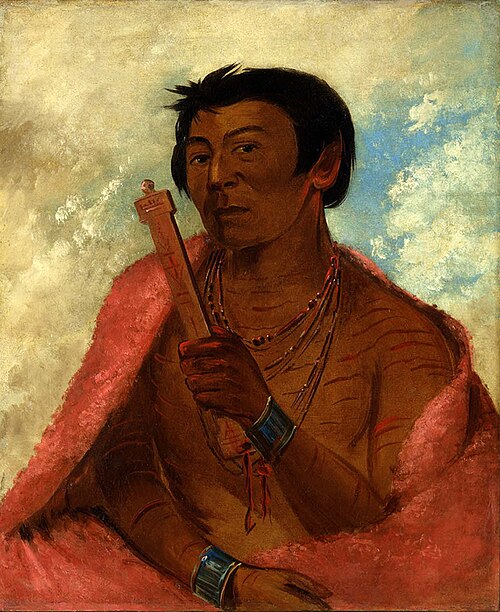 On-sáw-kie, The Sauk, in the Act of Praying, 1830, George Catlin