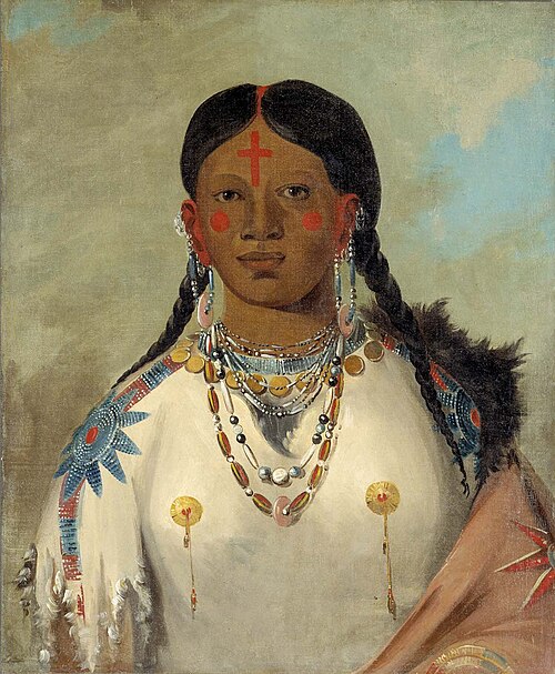 Tís-se-wóo-na-tís, She Who Bathes Her Knees, Wife of the Chief, 1832, George Catlin