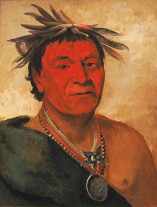 O-ho-páh-sha, Small Whoop, a Distinguished Warrior, 1831, George Catlin