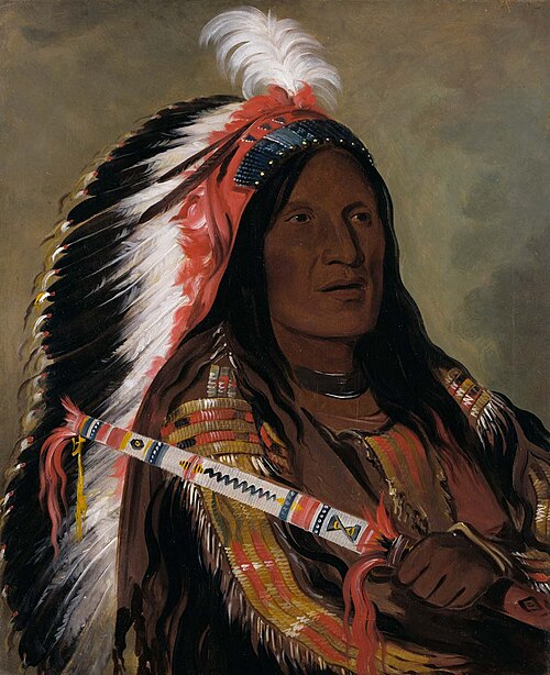 Táh-téck-a-da-háir, Steep Wind, a Brave of the Bad Arrow Points Band, 1832, George Catlin