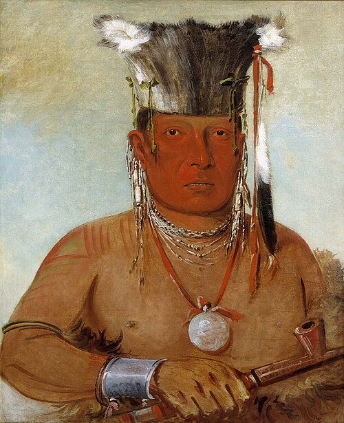 Sháw-da-mon-nee, There He Goes, a Brave, 1832, George Catlin