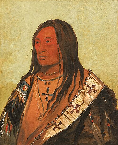 Táh-zee-keh-dá-cha, Torn Belly, a Distinguished Brave, 1832, George Catlin