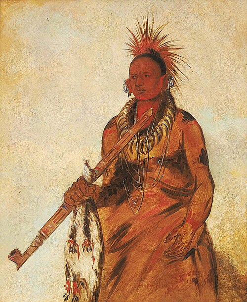 No-o-mún-nee, Walks in the Rain, a Warrior, 1832, George Catlin