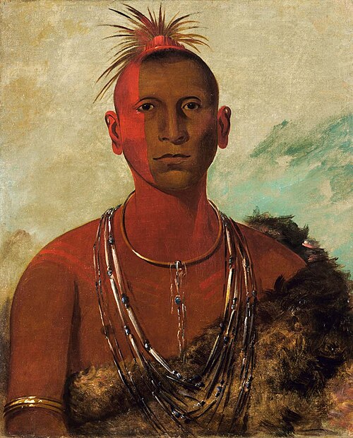 Náh-se-ús-kuk, Whirling Thunder, Eldest Son of Black Hawk, 1832, George Catlin