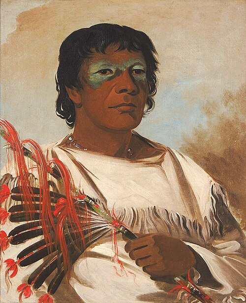 Wah-pe-kée-suck, White Cloud (called the Prophet), Adviser to Black Hawk, 1832, George Catlin