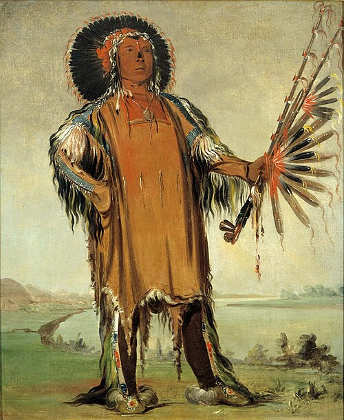 Ha-na-tá-nu-maúk, Wolf Chief, Head Chief of the Tribe, 1832, George Catlin