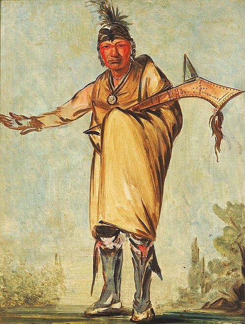 Náw-káw, Wood, Former Chief of the Tribe, 1828, George Catlin