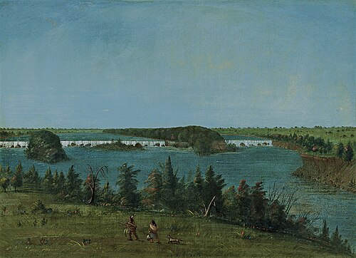 The Falls of Saint Anthony, 1871, George Catlin