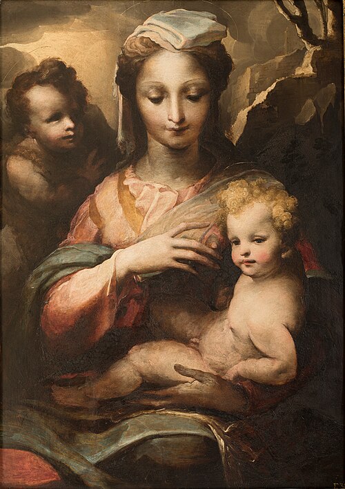 Virgin with the Child and infant Saint John the Baptist, 1540, Domenico Beccafumi