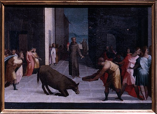 Hl. Antonius von Padua und das Wunder des Esels, , Domenico Beccafumi