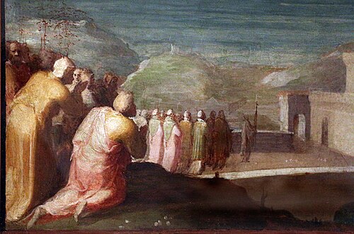 The Appearance of St. Michael on the Castel Sant'Angelo to Pope Gregory the Great, 1526, Domenico Beccafumi