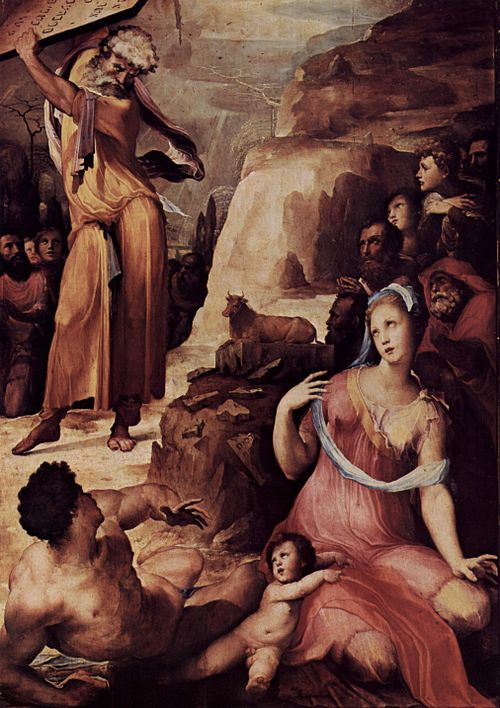 Moses receives the Ten Commandments, 1537, Domenico Beccafumi