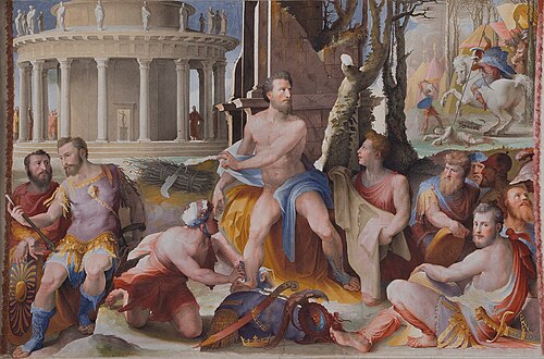 Public Virtues of Greek and Roman Heroes- The Sacrifice of King Codron of Athens, , Domenico Beccafumi