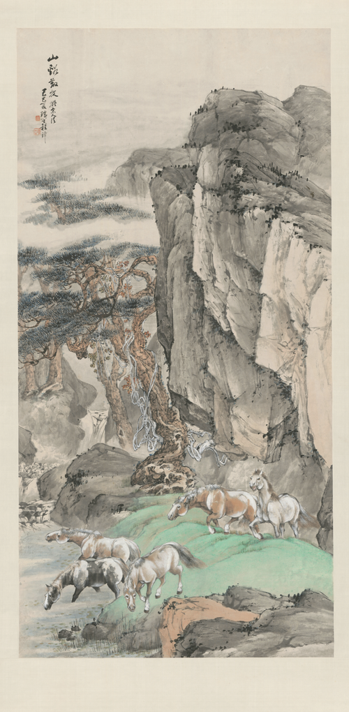 程璋山溪放牧轴, 1929, Zhang Cheng