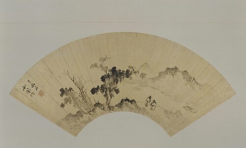 蒋嵩山水图扇页, , 