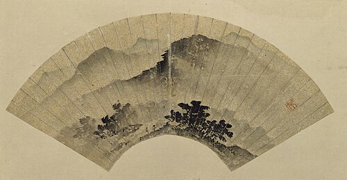 蒋嵩山水图扇页, , 