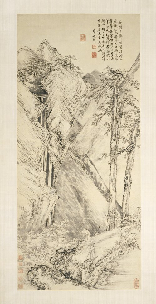 Landscape after Jing Hao and Guan Tong, 1730, Li Shizhuo