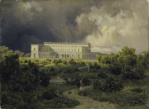 Slottet og Dronningparken, 1853, Joachim Frich