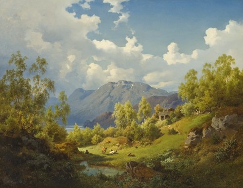 Landscape. Motif from the Numme Valley in Norway, 1850, Joachim Frich