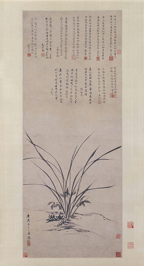 周天球墨兰图轴, , Zhou Tianqiu