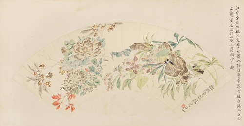 江介花卉扇页, , Jiang Jie