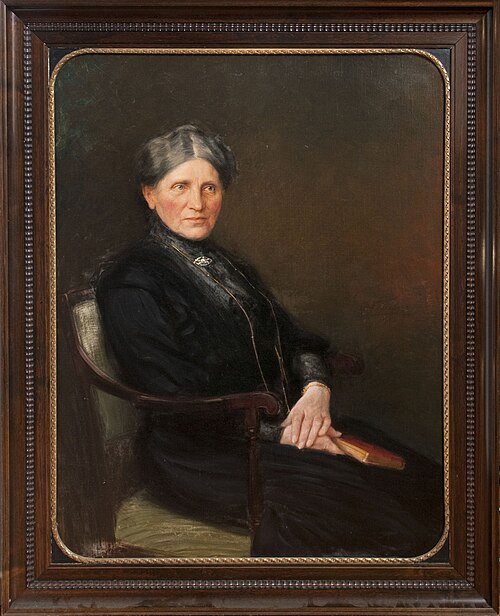 Portret "Mevr. Christine Friederike van Heek - Meier" op doek door Thérese van Duyl-Schwartze, begin, 1909, Thérèse Schwartze