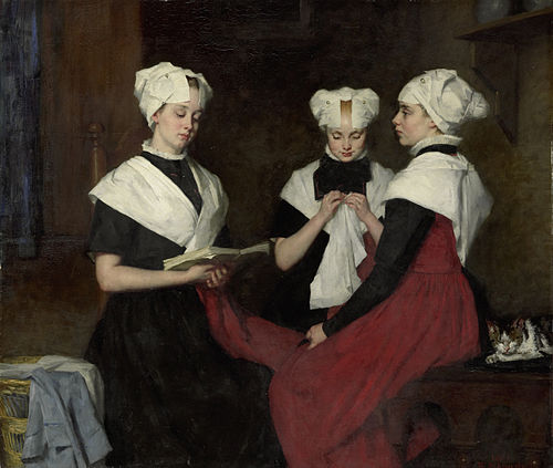 Three girls from the Amsterdam Orphanage, 1885, Thérèse Schwartze
