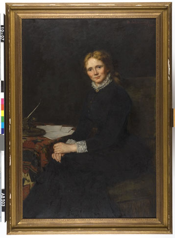 Portrait of een zittende vrouw, 1883, Thérèse Schwartze