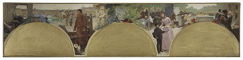Esquisse pour l'Hôtel de Ville de Paris : Histoire de l'écriture, temps modernes, 1890, Fernand Cormon