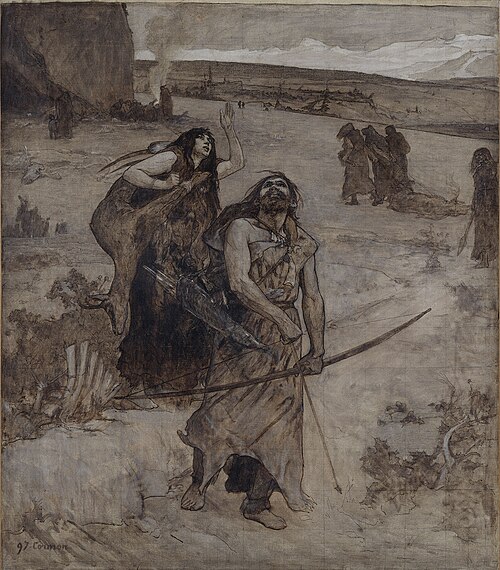 La chasse, esquisse pour l'amphithéâtre de paléontologie du Museum d'histoire naturelle de Paris, 1897, Fernand Cormon