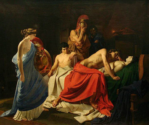 Achille se lamentant sur la mort de Patrocle, 1855, Nikolaï Gay