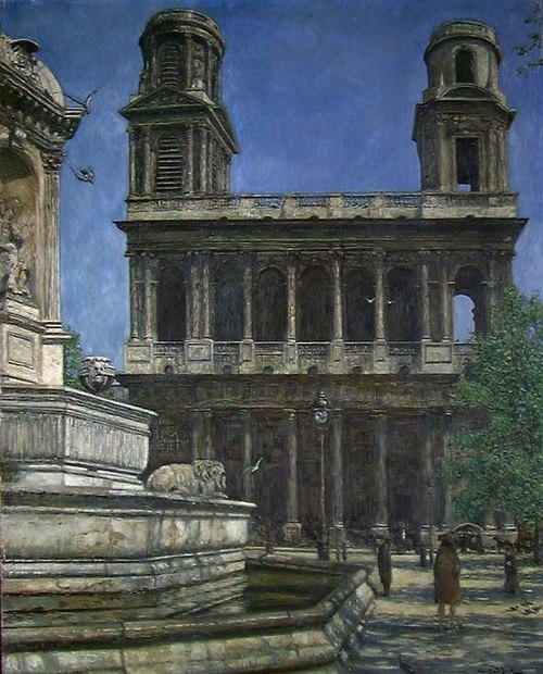The Church Saint-Sulpice in Paris, 1920, Sigmund Sinding