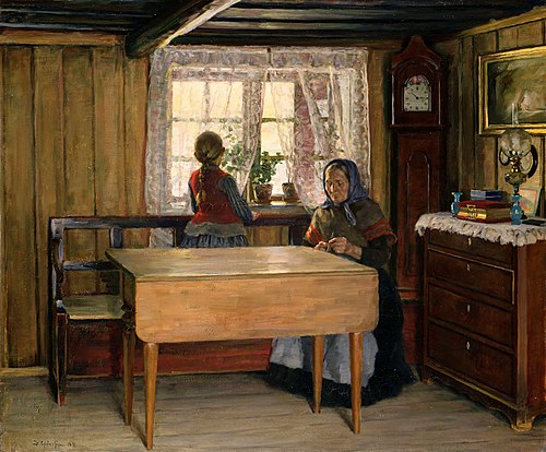 Visiting Grandmother, 1891, Jacob Gloersen