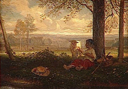 Enfant donnant à manger à un mouton, 1846, Alexandre-Gabriel Decamps