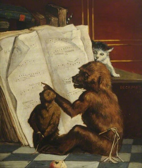 Monkey's Music Lesson, 1840, Alexandre-Gabriel Decamps