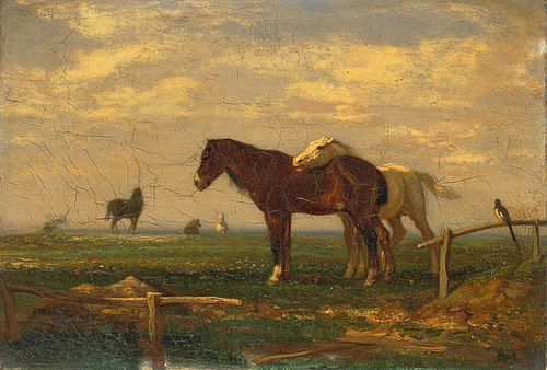 Une prairie avec des chevaux, 1845, Alexandre-Gabriel Decamps