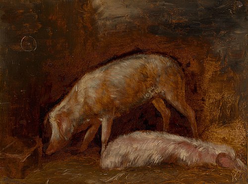 Study of Pigs, 1855, Alexandre-Gabriel Decamps