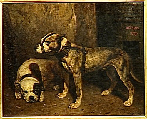 Bouledogue et Terrier écossais, 1837, Alexandre-Gabriel Decamps