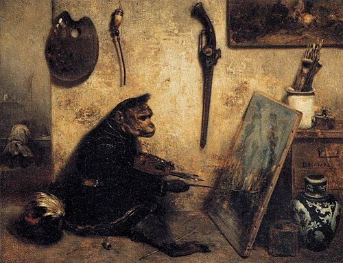 Le Singe peintre, 1837, Alexandre-Gabriel Decamps