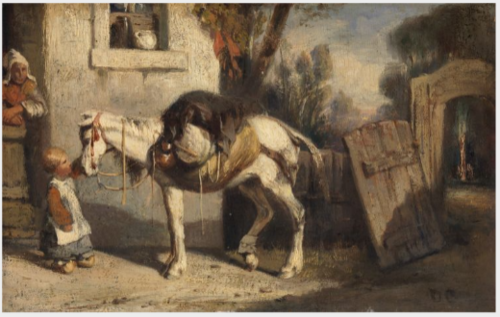 A Horse with Child Holding Reins, , Alexandre-Gabriel Decamps