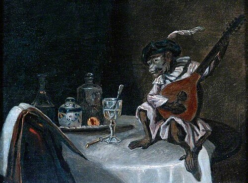 A Monkey Playing a Lute, , Alexandre-Gabriel Decamps