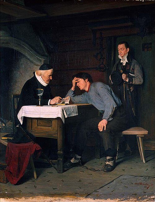 Communion in Jail, 1875, Carl Fredrik Sundt-Hansen