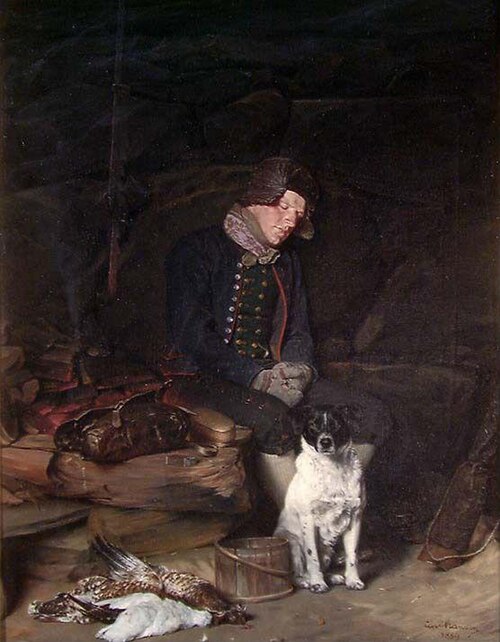 Sleeping Hunter, 1889, Carl Fredrik Sundt-Hansen