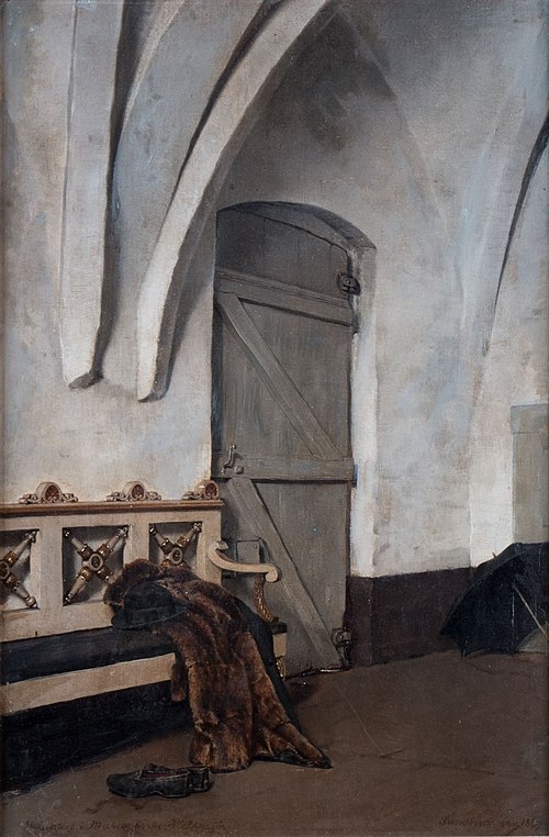 Sakristiet i Mariakirken, Helsingør, 1889, Carl Fredrik Sundt-Hansen