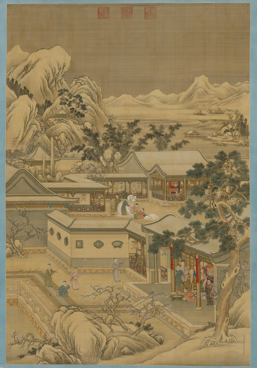 郎世宁等乾隆帝岁朝行乐图轴, , Giuseppe Castiglione