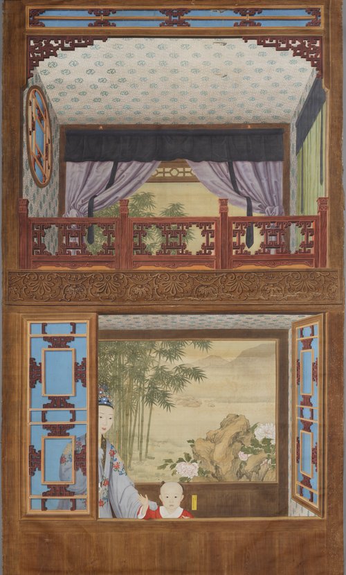 乾隆帝妃与嘉庆帝幼年像轴, , Giuseppe Castiglione