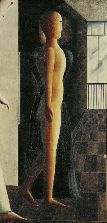 Nude, Woman, and Approaching Figure, 1925, Oskar Schlemmer