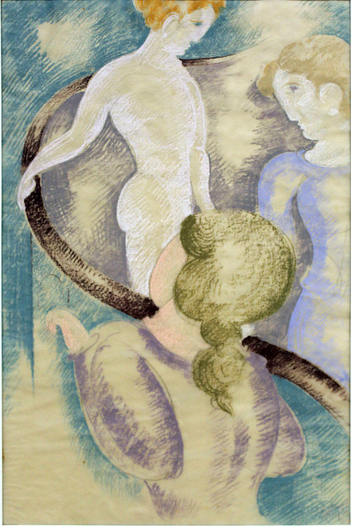 Three Figures at the Balustrade II, 1933, Oskar Schlemmer