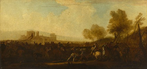 Raising Earthworks against a City, 1715, Georg Philipp Rugendas the Elder