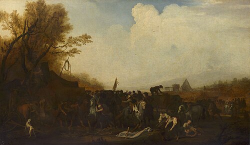The Halt of an Army, 1715, Georg Philipp Rugendas the Elder